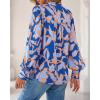 imageBTFBM Womens Tops Dressy Casual Spring 2026 Boho Floral V Neck Long Sleeve Half Button Down Shirt Work Business BlousesBig Floral Blue