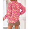 imageBTFBM Womens Tops Dressy Casual Spring 2026 Boho Floral V Neck Long Sleeve Half Button Down Shirt Work Business BlousesBig Floral Red