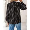 imageBTFBM Womens Tops Dressy Casual Spring 2026 Boho Floral V Neck Long Sleeve Half Button Down Shirt Work Business BlousesDot Black White