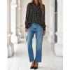 imageBTFBM Womens Tops Dressy Casual Spring 2026 Boho Floral V Neck Long Sleeve Half Button Down Shirt Work Business BlousesDot Black White