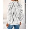 imageBTFBM Womens Tops Dressy Casual Spring 2026 Boho Floral V Neck Long Sleeve Half Button Down Shirt Work Business BlousesDot White Black
