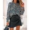 imageBTFBM Womens Tops Dressy Casual Spring 2026 Boho Floral V Neck Long Sleeve Half Button Down Shirt Work Business BlousesFloral Black Blue