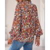 imageBTFBM Womens Tops Dressy Casual Spring 2026 Boho Floral V Neck Long Sleeve Half Button Down Shirt Work Business BlousesFloral Wine Red