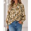 imageBTFBM Womens Tops Dressy Casual Spring 2026 Boho Floral V Neck Long Sleeve Half Button Down Shirt Work Business BlousesStripe Army Green