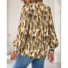 imageBTFBM Womens Tops Dressy Casual Spring 2026 Boho Floral V Neck Long Sleeve Half Button Down Shirt Work Business BlousesStripe Army Green
