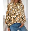 imageBTFBM Womens Tops Dressy Casual Spring 2026 Boho Floral V Neck Long Sleeve Half Button Down Shirt Work Business BlousesStripe Army Green