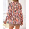 imageBTFBM Womens Tops Dressy Casual Spring 2026 Boho Floral V Neck Long Sleeve Half Button Down Shirt Work Business BlousesStriped Orange