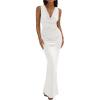 imageBTFBM Cocktail Dresses for Women Spring 2026 Cowl Neck Sleeveless Ruched Slim Fit Maxi Summer Formal Wedding Guest DressWhite
