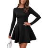imageBTFBM Fall Dresses for Women 2026 Elegant Classy Flowy A Line Long Sleeve Business Homecoming Cocktail Sweater DressBlack