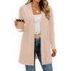 imageBTFBM Long Cardigans for Women Trendy Pockets Spring Clothes 2026 Casual Open Front Lightweight Shawl CardiganBeige