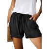 imageBTFBM Spring Shorts for Women 2026 Summer Casual Elastic Waist Drawstring Lightweight Beach Lounge Short Pants PocketsBlack