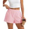 imageBTFBM Striped Boxer Shorts for Women 2026 Spring Summer Y2k Vacation Beach Bottoms Lounge Sleep Pajama PJ Pants ClothesPink White