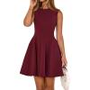 imageBTFBM Summer Dresses for Women 2026 Elegant Classy Formal A Line Sleeveless Party Cocktail Mini Dress Fashion ClothingBurgundy