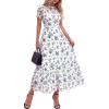 Floral White Blue