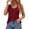 imageBTFBM Sweater Vest Women 2026 Spring Summer Sleeveless V Neck Sparkle Knit Basic Loose Fit Tank Tops Vacation OutfitsBurgundy