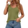 imageBTFBM Sweater Vest Women 2026 Spring Summer Sleeveless V Neck Sparkle Knit Basic Loose Fit Tank Tops Vacation OutfitsGreen