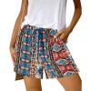 imageBTFBM Womens Boho Spring Shorts 2026 Beach Vacation Clothes Elastic Waist Casual Printed Loose Short Lounge Pant PocketsPrint Navy