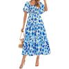 Floral White Blue