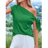 image:imageBTFBM 2026 Off The Shoulder Tops for Women Summer Shirts Short Sleeve Satin Blouses Silk Going Out Top Beach VacationGreen