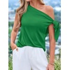 image:imageBTFBM 2026 Off The Shoulder Tops for Women Summer Shirts Short Sleeve Satin Blouses Silk Going Out Top Beach VacationGreen