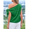 image:imageBTFBM 2026 Off The Shoulder Tops for Women Summer Shirts Short Sleeve Satin Blouses Silk Going Out Top Beach VacationGreen