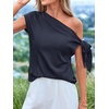 image:imageBTFBM 2026 Off The Shoulder Tops for Women Summer Shirts Short Sleeve Satin Blouses Silk Going Out Top Beach VacationNavy Blue