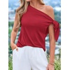 image:imageBTFBM 2026 Off The Shoulder Tops for Women Summer Shirts Short Sleeve Satin Blouses Silk Going Out Top Beach VacationRed