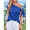 image:imageBTFBM 2026 Off The Shoulder Tops for Women Summer Shirts Short Sleeve Satin Blouses Silk Going Out Top Beach VacationRoyal Blue