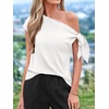 image:imageBTFBM 2026 Off The Shoulder Tops for Women Summer Shirts Short Sleeve Satin Blouses Silk Going Out Top Beach VacationWhite