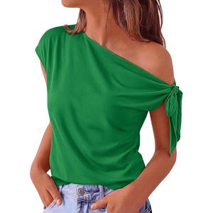 image:imageBTFBM 2026 Off The Shoulder Tops for Women Summer Shirts Short Sleeve Satin Blouses Silk Going Out Top Beach VacationGreen