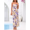 image:imageBTFBM Off The Shoulder Dresses for Women Summer 2026 Strapless Ruffle Slit Formal Wedding Guest Dress Cocktail PartyFloral Apricot Blue