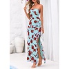 image:imageBTFBM Off The Shoulder Dresses for Women Summer 2026 Strapless Ruffle Slit Formal Wedding Guest Dress Cocktail PartyFloral Blue Rose