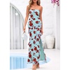 image:imageBTFBM Off The Shoulder Dresses for Women Summer 2026 Strapless Ruffle Slit Formal Wedding Guest Dress Cocktail PartyFloral Blue Rose