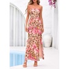 image:imageBTFBM Off The Shoulder Dresses for Women Summer 2026 Strapless Ruffle Slit Formal Wedding Guest Dress Cocktail PartyLeopard Apricot Flower