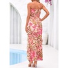 image:imageBTFBM Off The Shoulder Dresses for Women Summer 2026 Strapless Ruffle Slit Formal Wedding Guest Dress Cocktail PartyLeopard Apricot Flower