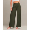image:imageBTFBM Palazzo Pants for Women 2026 Summer Clothes Pockets High Waist Casual Ribbed Knit Flowy Spring Wide Leg TrousersArmy Green