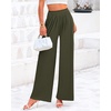 image:imageBTFBM Palazzo Pants for Women 2026 Summer Clothes Pockets High Waist Casual Ribbed Knit Flowy Spring Wide Leg TrousersArmy Green