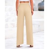 image:imageBTFBM Palazzo Pants for Women 2026 Summer Clothes Pockets High Waist Casual Ribbed Knit Flowy Spring Wide Leg TrousersBeige