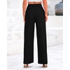image:imageBTFBM Palazzo Pants for Women 2026 Summer Clothes Pockets High Waist Casual Ribbed Knit Flowy Spring Wide Leg TrousersBlack