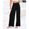 image:imageBTFBM Palazzo Pants for Women 2026 Summer Clothes Pockets High Waist Casual Ribbed Knit Flowy Spring Wide Leg TrousersBlack
