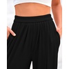 image:imageBTFBM Palazzo Pants for Women 2026 Summer Clothes Pockets High Waist Casual Ribbed Knit Flowy Spring Wide Leg TrousersBlack