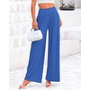 image:imageBTFBM Palazzo Pants for Women 2026 Summer Clothes Pockets High Waist Casual Ribbed Knit Flowy Spring Wide Leg TrousersBlue
