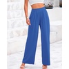 image:imageBTFBM Palazzo Pants for Women 2026 Summer Clothes Pockets High Waist Casual Ribbed Knit Flowy Spring Wide Leg TrousersBlue
