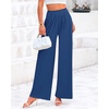image:imageBTFBM Palazzo Pants for Women 2026 Summer Clothes Pockets High Waist Casual Ribbed Knit Flowy Spring Wide Leg TrousersDark Blue