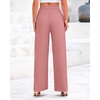 image:imageBTFBM Palazzo Pants for Women 2026 Summer Clothes Pockets High Waist Casual Ribbed Knit Flowy Spring Wide Leg TrousersDusty Pink