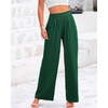image:imageBTFBM Palazzo Pants for Women 2026 Summer Clothes Pockets High Waist Casual Ribbed Knit Flowy Spring Wide Leg TrousersGreen