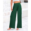 image:imageBTFBM Palazzo Pants for Women 2026 Summer Clothes Pockets High Waist Casual Ribbed Knit Flowy Spring Wide Leg TrousersGreen