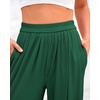 image:imageBTFBM Palazzo Pants for Women 2026 Summer Clothes Pockets High Waist Casual Ribbed Knit Flowy Spring Wide Leg TrousersGreen