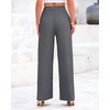 image:imageBTFBM Palazzo Pants for Women 2026 Summer Clothes Pockets High Waist Casual Ribbed Knit Flowy Spring Wide Leg TrousersGrey