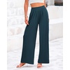 image:imageBTFBM Palazzo Pants for Women 2026 Summer Clothes Pockets High Waist Casual Ribbed Knit Flowy Spring Wide Leg TrousersLake Blue